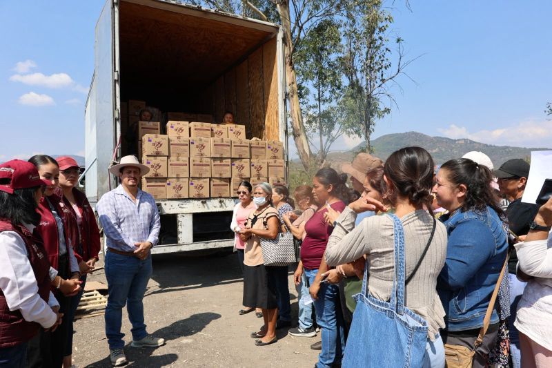 Entrega de despensas fortalece el bienestar de familias en Zacualpan